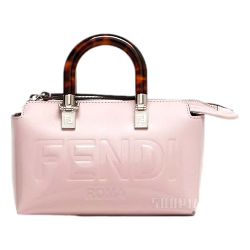Fendi Fendi By The Way Mini Boston Bag Light Pink Patent Leather Top Handle Pink Leather Never worn - Back View
