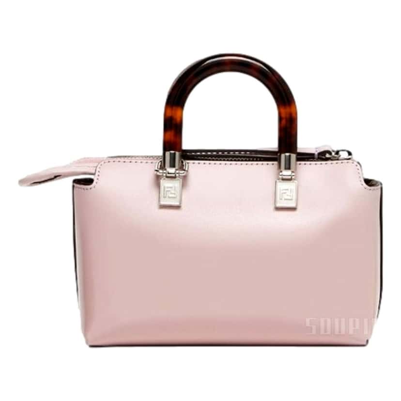 Fendi Fendi By The Way Mini Boston Bag Light Pink Patent Leather Top Handle Pink Leather Never worn - Inside View
