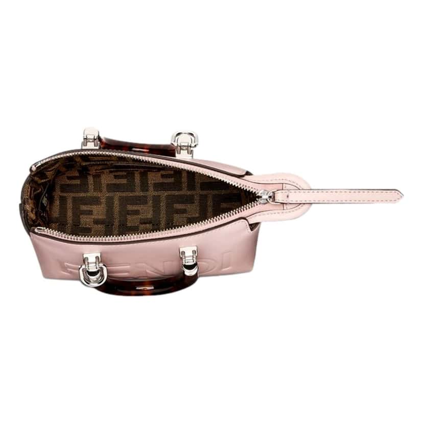 Fendi Fendi By The Way Mini Boston Bag Light Pink Patent Leather Top Handle Pink Leather Never worn - Box View