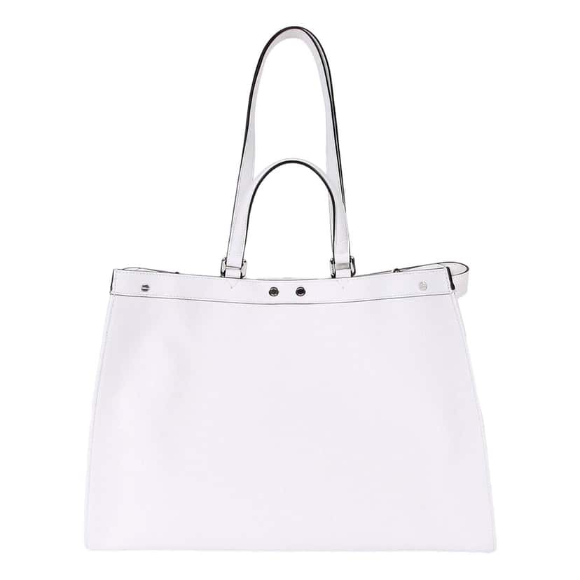 Fendi Fendi FF Canvas X-Tote Bag Black White Leather Trim Turn Lock Black Leather Never worn - Inside View