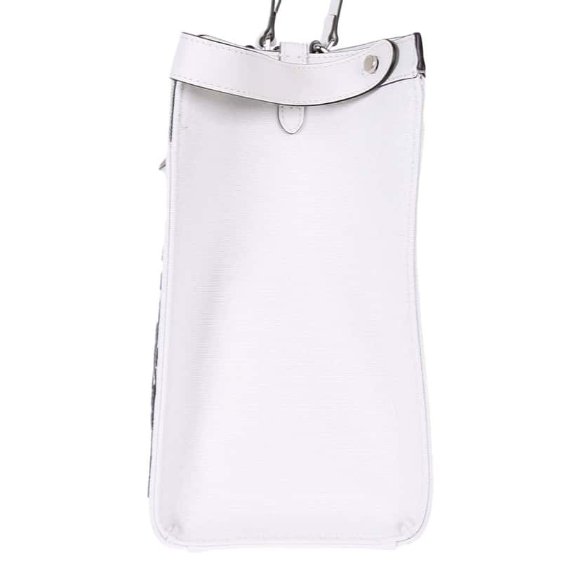 Fendi Fendi FF Canvas X-Tote Bag Black White Leather Trim Turn Lock Black Leather Never worn - Model View