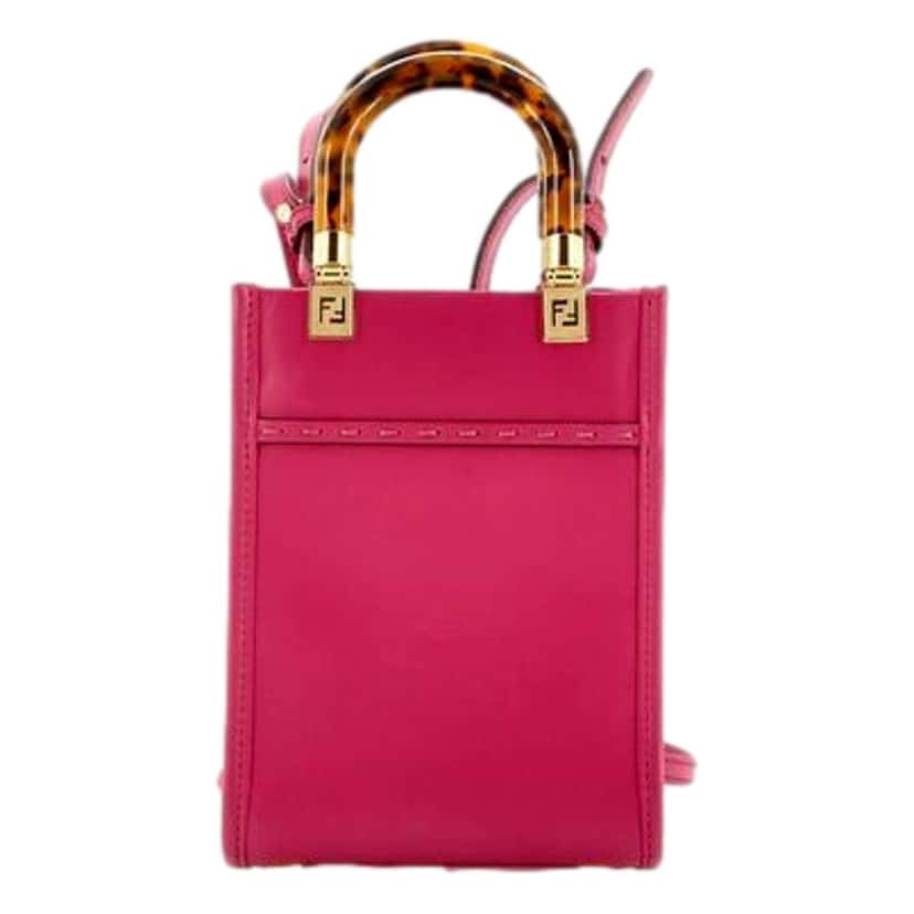 Fendi Fendi Sunshine Shopper Fuchsia Pink Small Handbag Crossbody Bag Pink Leather Never worn - Box View