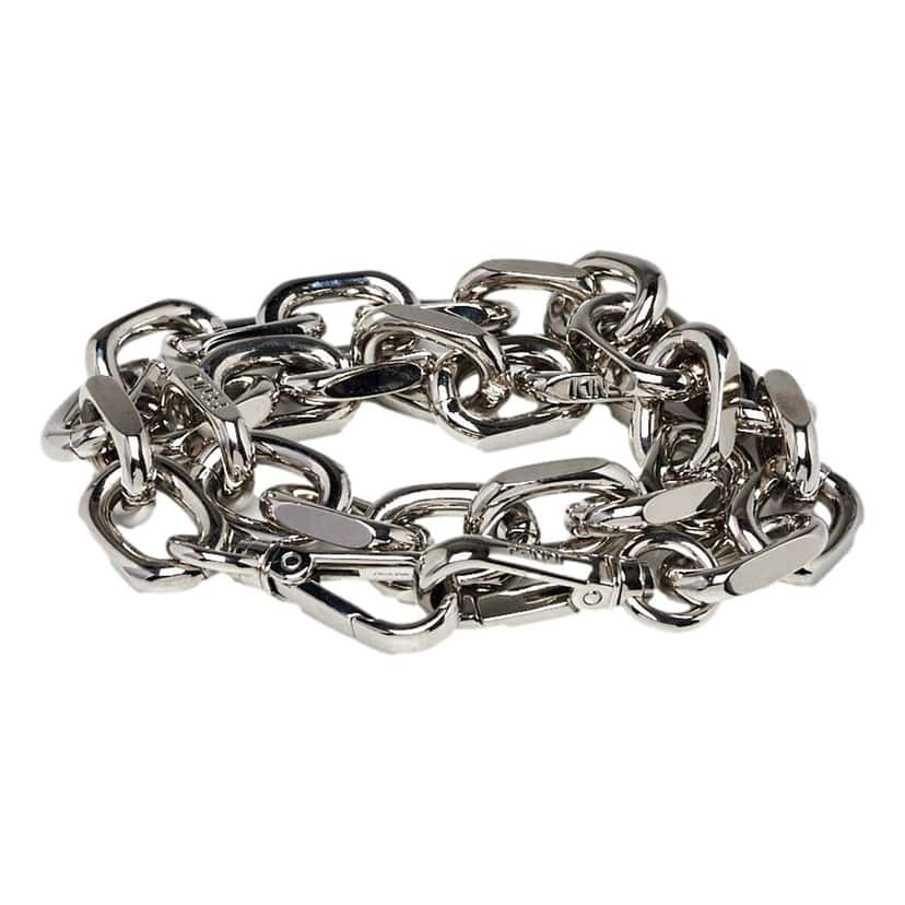 Fendi Fendi Strap You Silver Tone Metal Chain Mini Shoulder Strap Detachable Silver Never worn - Front View