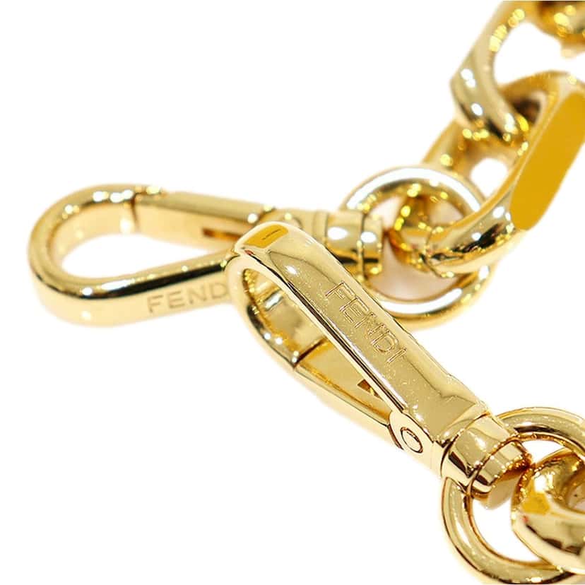 Fendi Fendi Strap You Mini Gold Tone Metal Chain Shoulder Strap Other Leather Never worn - Model View