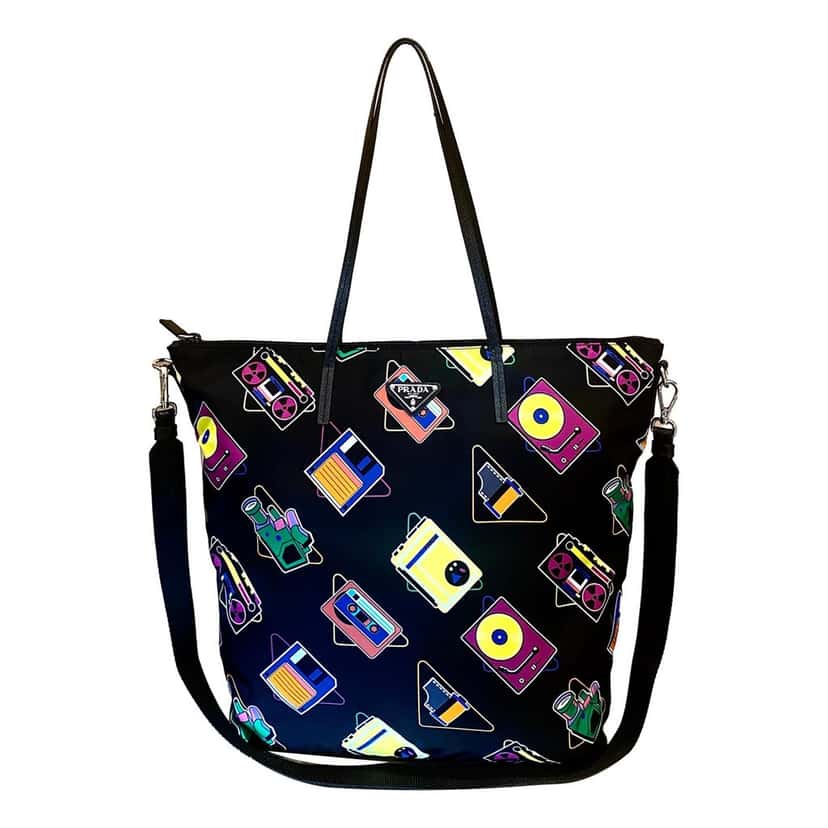 Prada Prada Cassette Print Black Nylon Convertible Shopping Tote Handbag Other Never worn - Back View