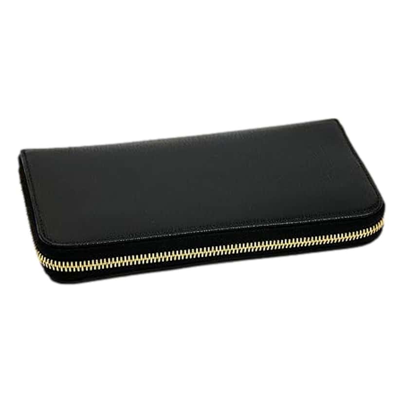 Prada Prada Vitello Move Nero Black Leather Zip Around Long Wallet Gold Triangle Logo Beige Leather Never worn - Back View