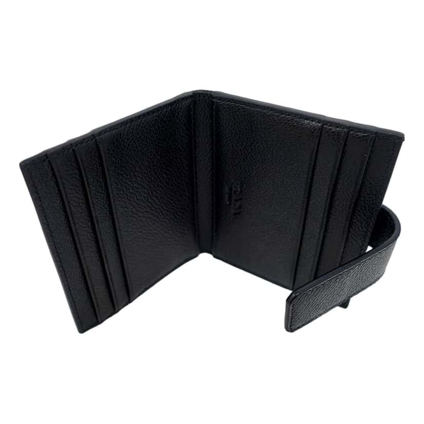 Prada Prada Black Vitello Grain Leather Card  Bifold Wallet Black Leather Never worn - Inside View