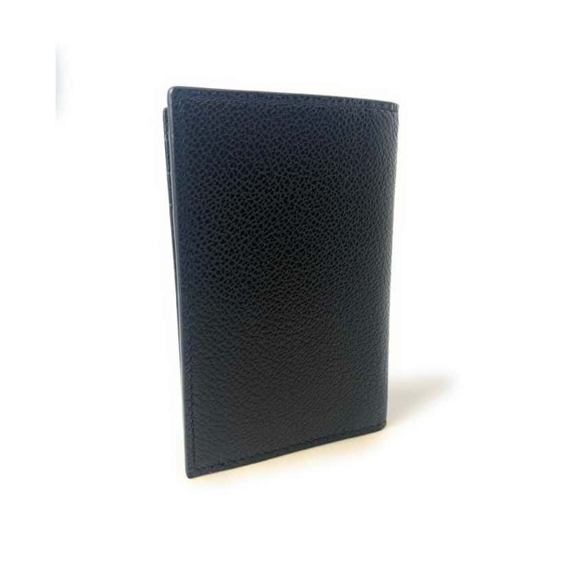 Prada Prada Vitello Grain Black Leather Triangle Logo Vertical Bifold Wallet Black Leather Never worn - Box View