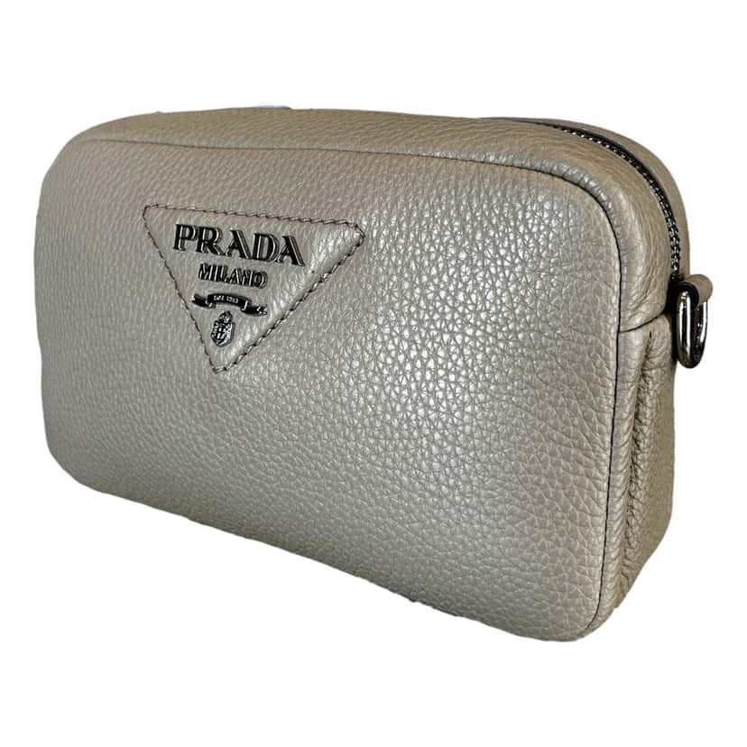 Prada Prada Vitello Daino Leather Sabbia Beige Web Strap Camera Crossbody Beige Leather Never worn - Back View