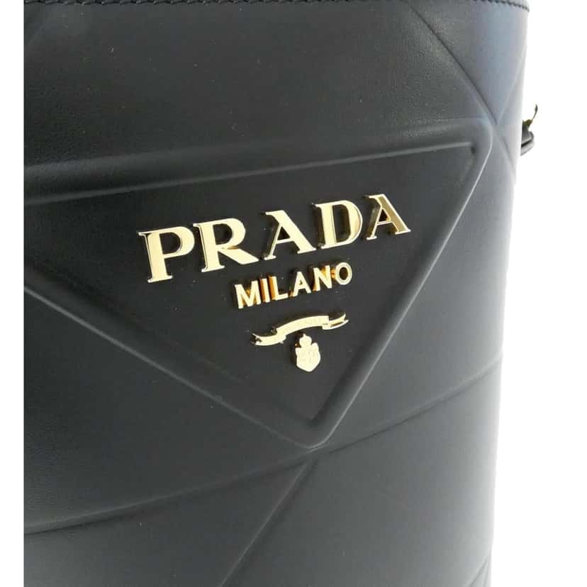 Prada Prada Soft Calf Leather Bucket Crossbody Handbag Nero Black Black Leather Never worn - Box View