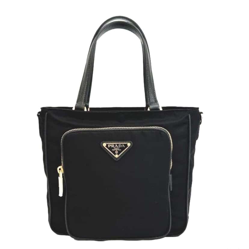 Prada Prada Black Tessuto Nylon and Saffiano Leather Crossbody Satchel Black Leather Never worn - Back View