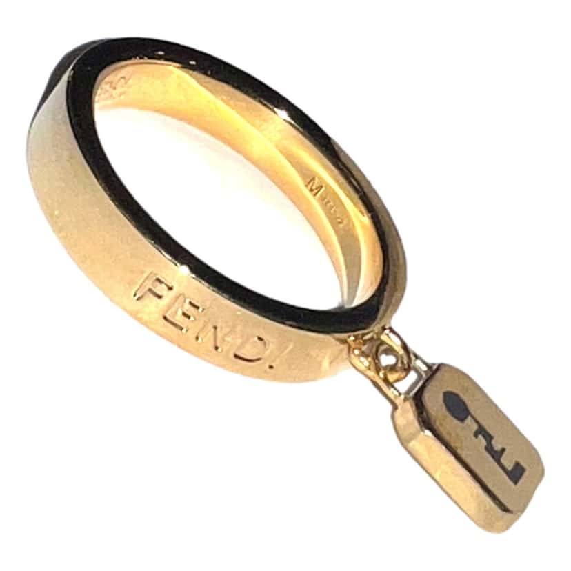 Fendi Fendi Master Key Pendant Gold Finish Metal Large Fashion Ring Gold Never worn - Back View