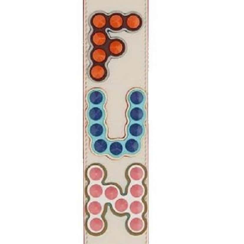 Fendi Fendi "FUN" Beige Multicolor Studded Mini Leather Shoulder Strap Beige Leather Good condition - Back View