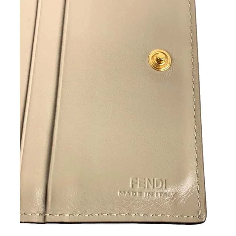 Fendi Fendi F is Fendi Tortora Gray Leather Bifold Wallet Other Leather Never worn - Model View