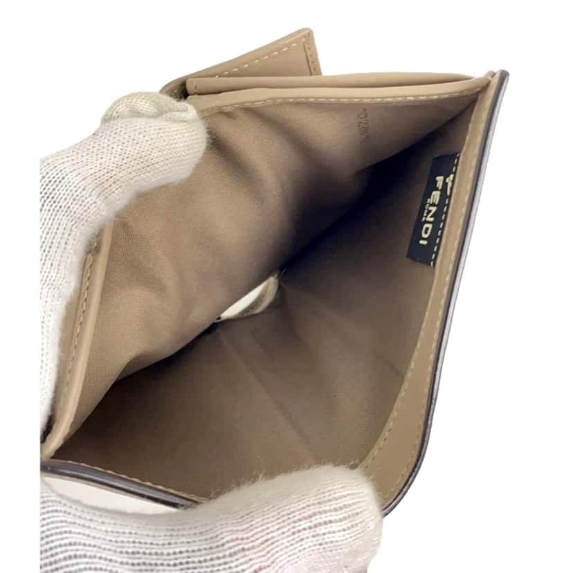 Fendi Fendi F is Fendi Tortora Gray Leather Bifold Wallet Other Leather Never worn - Box View