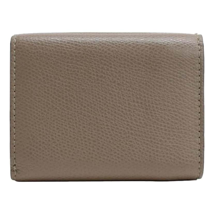 Fendi Fendi F Is Fendi Tortora Gray Leather Micro Trifold Wallet Other Leather Never worn - Back View
