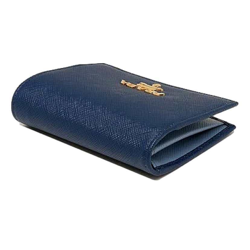 Prada Prada Womens Saffiano Multi-Color Folding Wallet Bluette Blue and Astrale Blue Leather Never worn - Back View