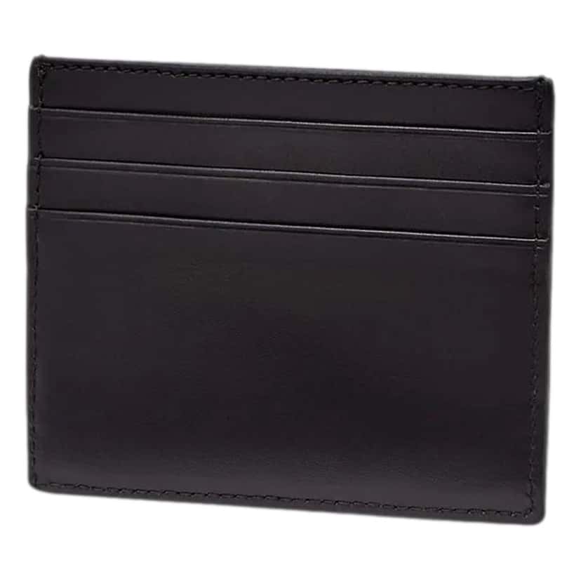 Fendi Fendi Roma Black Calfskin Leather Embossed Logo Card Case Wallet Other Leather Never worn - Back View