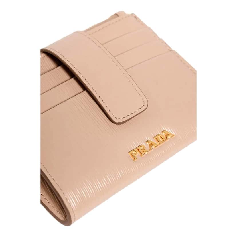 Prada Prada Vitello Move Card Holder Wallet Cipria Beige Leather Logo Plaque White Leather Never worn - Back View