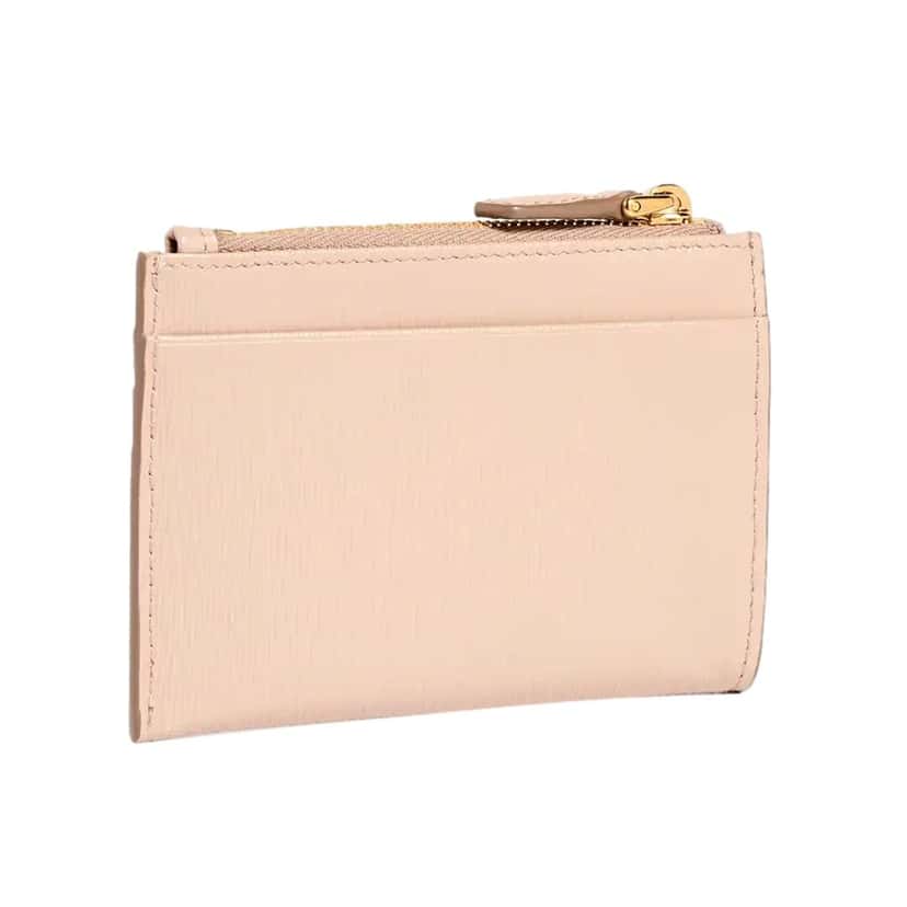 Prada Prada Vitello Move Card Holder Wallet Cipria Beige Leather Logo Plaque White Leather Never worn - Model View
