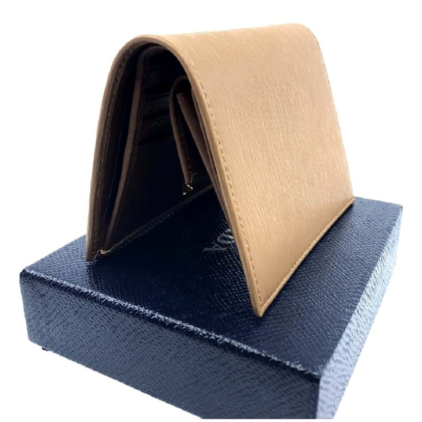 Prada Prada Vitello Move Cipria Beige Leather Bifold Snap Wallet Beige Leather Never worn - Box View