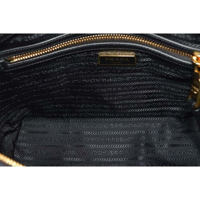 Prada Prada Tessuto Nylon Black Leather Clochette Crossbody Tote Bag Black Canvas Good condition - Box View