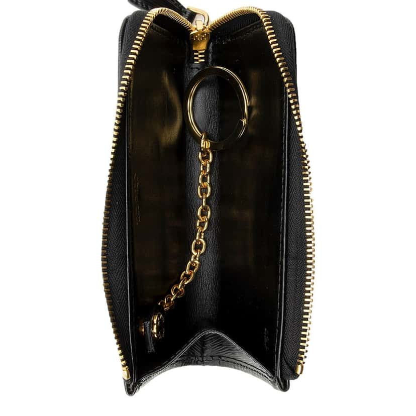 Prada Prada Vitello Move Key Case Holder Wallet Zip Pouch Black Calf Leather Black Leather Never worn - Back View