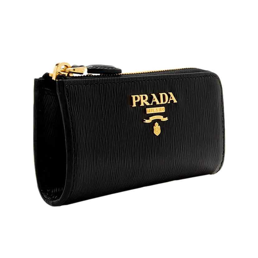 Prada Prada Vitello Move Key Case Holder Wallet Zip Pouch Black Calf Leather Black Leather Never worn - Inside View