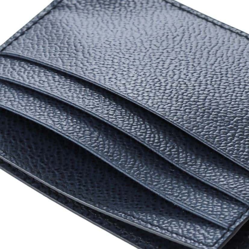 Prada Prada Vitello Micro Grain Navy Triangle Logo Cardholder Wallet Navy Leather Never worn - Inside View