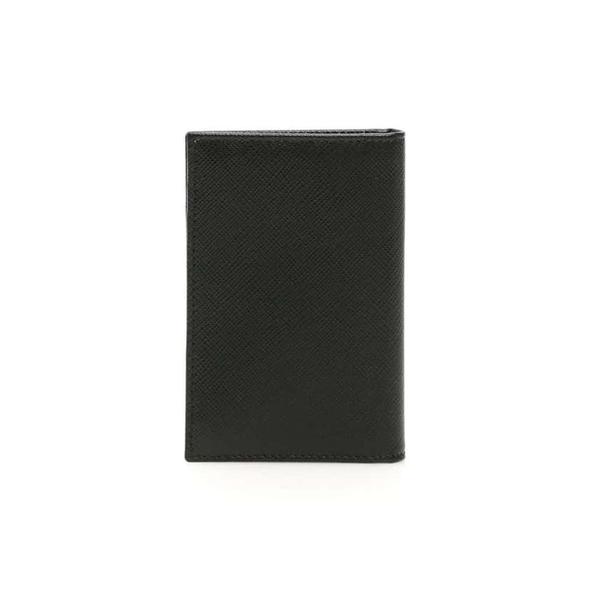 Prada Prada Mens Saffiano Leather Vertical Card Black Holder Bifold Wallet Black Canvas Good condition - Inside View