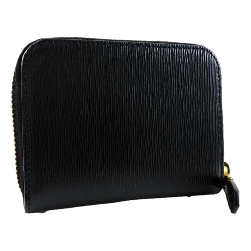 Prada Prada Black Vitello Leather Gold Zip Coin Purse Wallet Black Leather Never worn - Back View