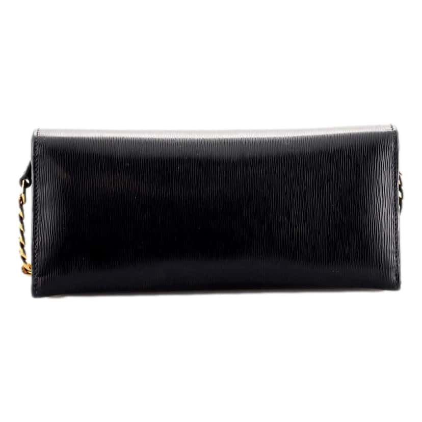 Prada Prada Black Vitello Move Leather Chain Crossbody Wallet Clutch Black Leather Never worn - Back View