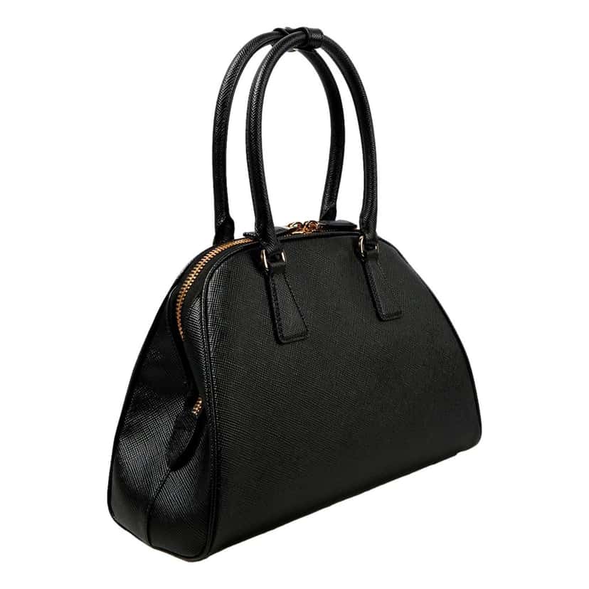 Prada Prada Saffiano Soft Calfskin Top Handle Handbag Medium Nero Black Black Leather Never worn - Back View