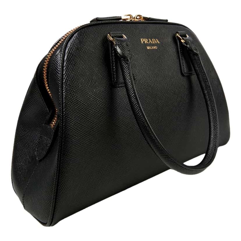 Prada Prada Saffiano Soft Calfskin Top Handle Handbag Medium Nero Black Black Leather Never worn - Inside View