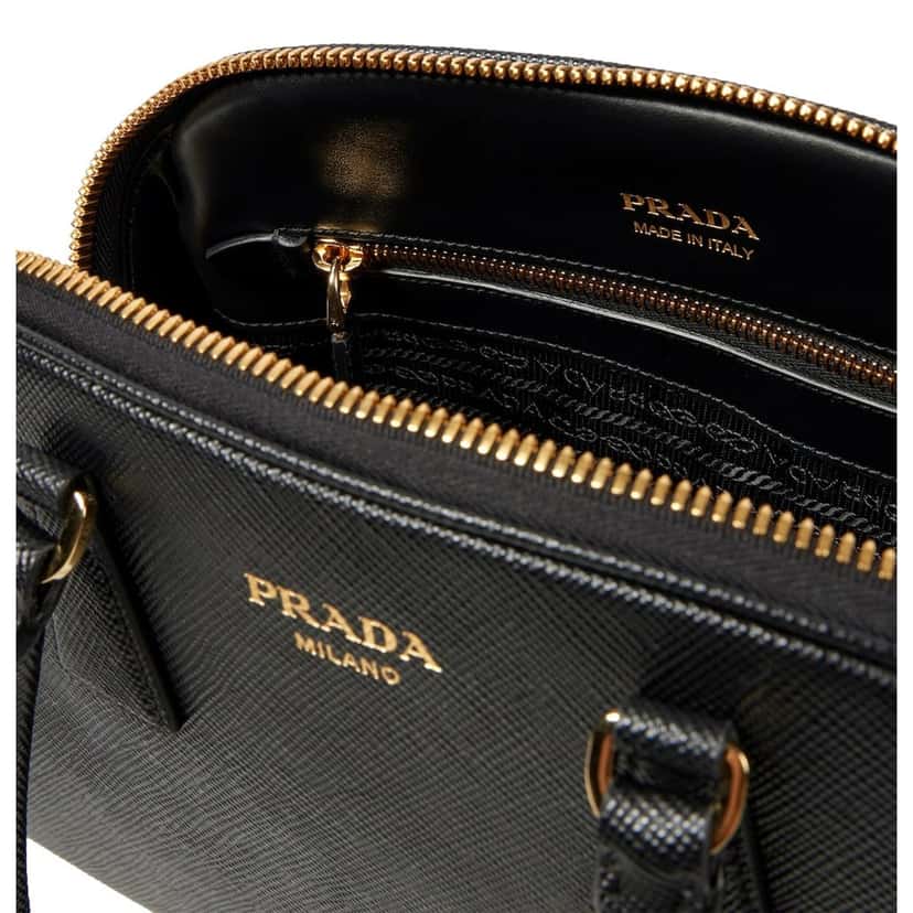 Prada Prada Saffiano Soft Calfskin Top Handle Handbag Medium Nero Black Black Leather Never worn - Box View