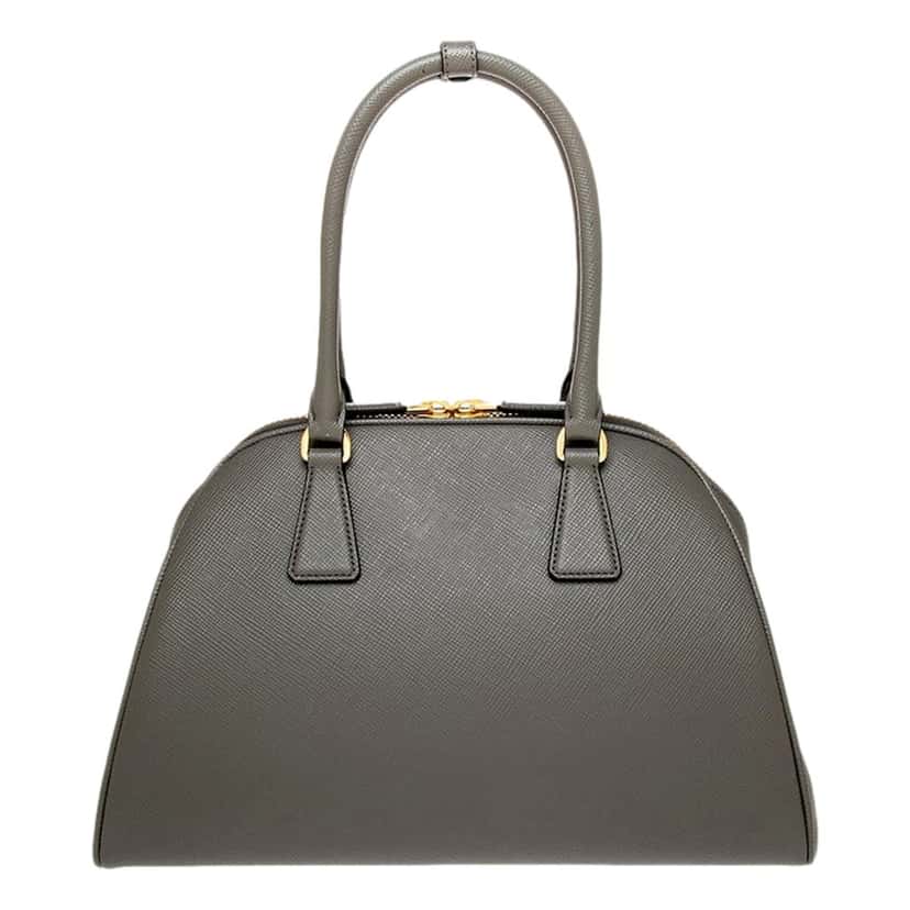 Prada Prada Saffiano Soft Calfskin Top Handle Handbag Medium Marmo Gray Grey Leather Never worn - Back View