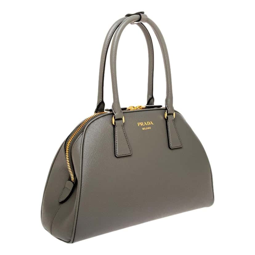 Prada Prada Saffiano Soft Calfskin Top Handle Handbag Medium Marmo Gray Grey Leather Never worn - Inside View