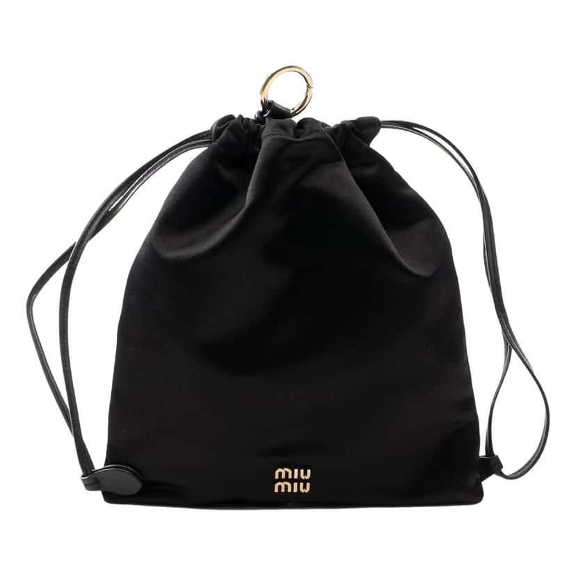 Miu Miu Miu Miu Duchesse Satin Mini Pouch Bag in Black Black Satin Never worn - Front View