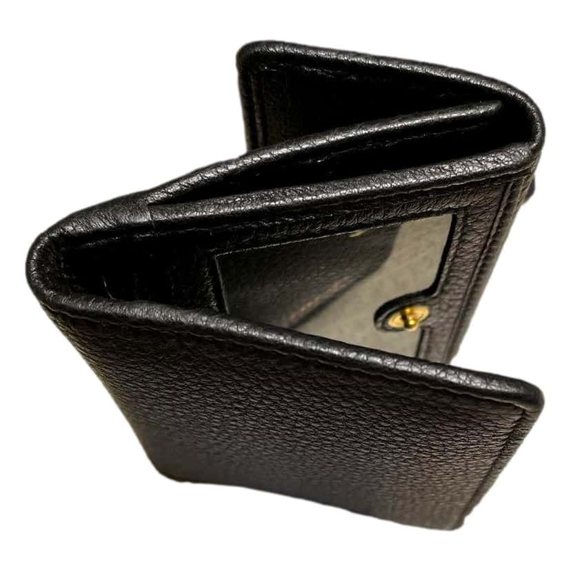 Prada Prada Vitello Grain Nero Black Bifold ID Holder Snap Wallet Black Leather Never worn - Inside View