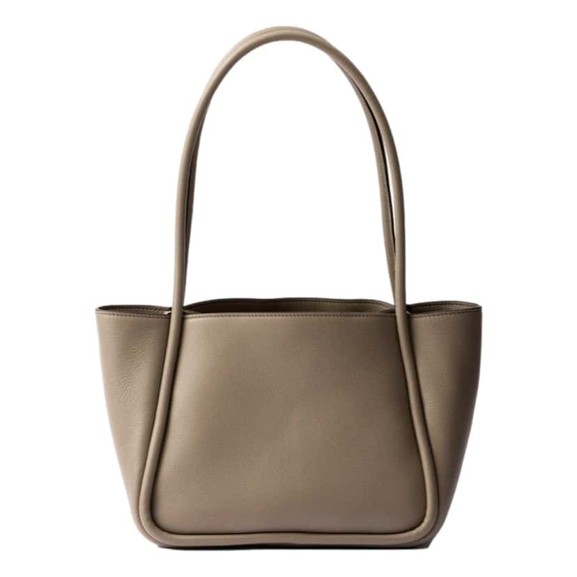 Prada Prada Soft Grain Leather Argilla Grey Small Shopping Shoulder Tote Other Leather Never worn - Model View