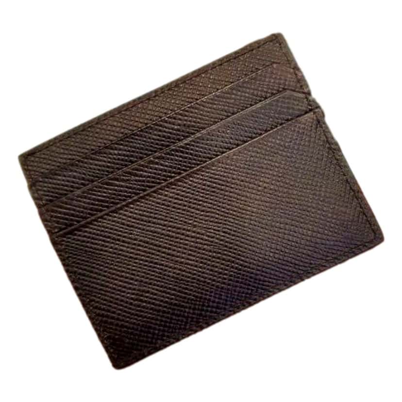 Prada Prada Saffiano Mens Bruciato Brown Credit Card Wallet Other Leather Never worn - Back View