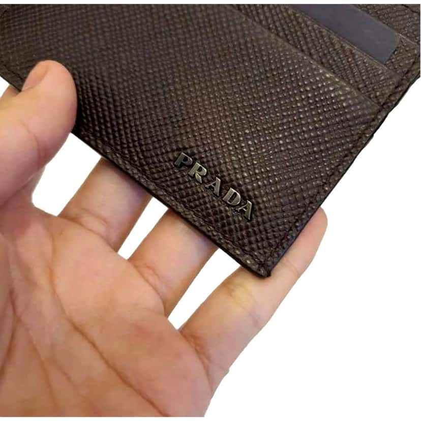 Prada Prada Saffiano Mens Bruciato Brown Credit Card Wallet Other Leather Never worn - Inside View