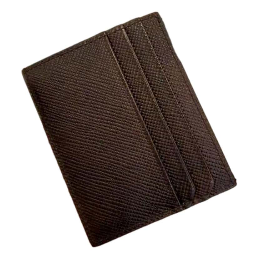 Prada Prada Saffiano Mens Bruciato Brown Credit Card Wallet Other Leather Never worn - Box View