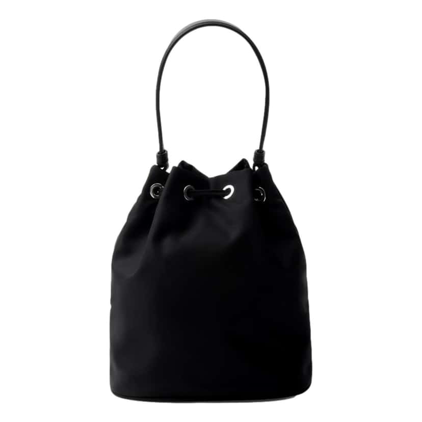 Prada Prada Re-Nylon Mini Drawstring Bucket Bag Black Beaded Embroidered Black Never worn - Back View