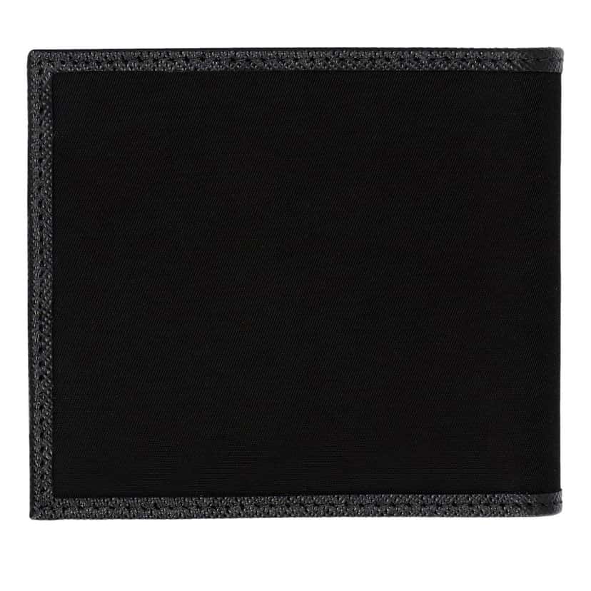 Prada Prada Tessuto Nylon Black Saffiano Trim Bifold Wallet Triangle Logo Black Never worn - Inside View