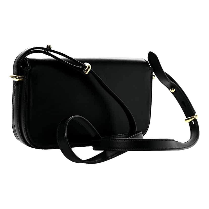 Prada Prada Embleme Triangle Logo Soft Calfskin Crossbody Bag Black Black Leather Never worn - Back View
