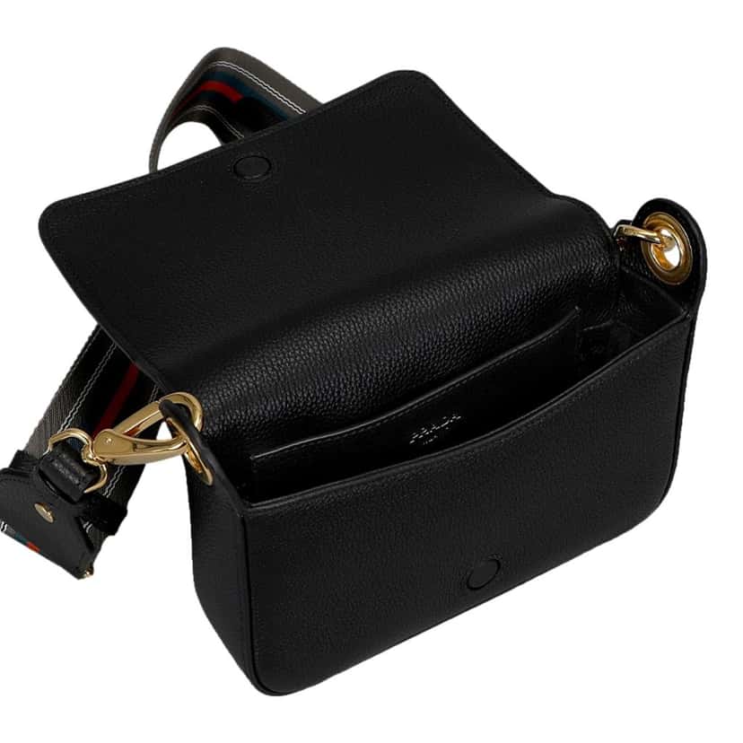 Prada Prada Milano Black Small Leather Crossbody Bag Web Stripe Strap Black Leather Never worn - Box View