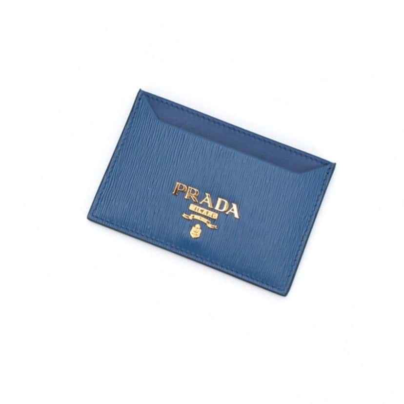 Prada Prada Vitello Move Cobalt Blue Leather Small Card Case Wallet Blue Leather Never worn - Back View