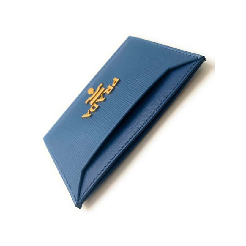 Prada Prada Vitello Move Cobalt Blue Leather Small Card Case Wallet Blue Leather Never worn - Box View
