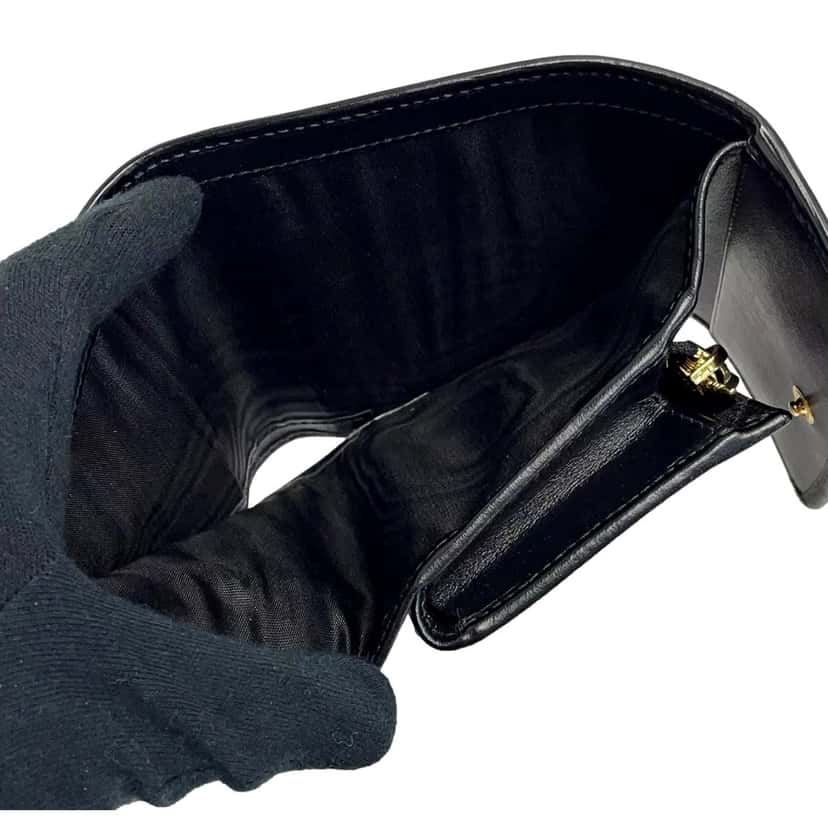 Prada Prada Vitello Move Nero Black Trifold Coin Zipper Snap Card Holder Wallet Black Leather Never worn - Box View